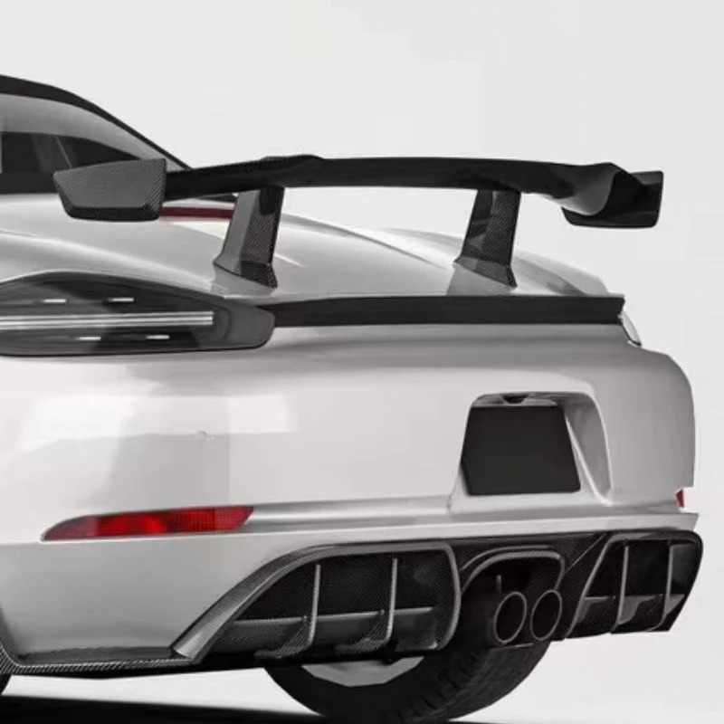 New Design Car Kit for 718 Upgrade PK Style Dry Carbon Fiber Tail Wing, Rear Spoiler Body Kit Upgrade